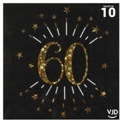 Pack 50 Personnes Anniversaire 60 Ans Noir Et Or 10 Pack 50 Personnes Anniversaire 60 Ans Noir Et Or -Vacances Vaisselle Magasin pack 50 personnes anniversaire 60 ans noir et or 3