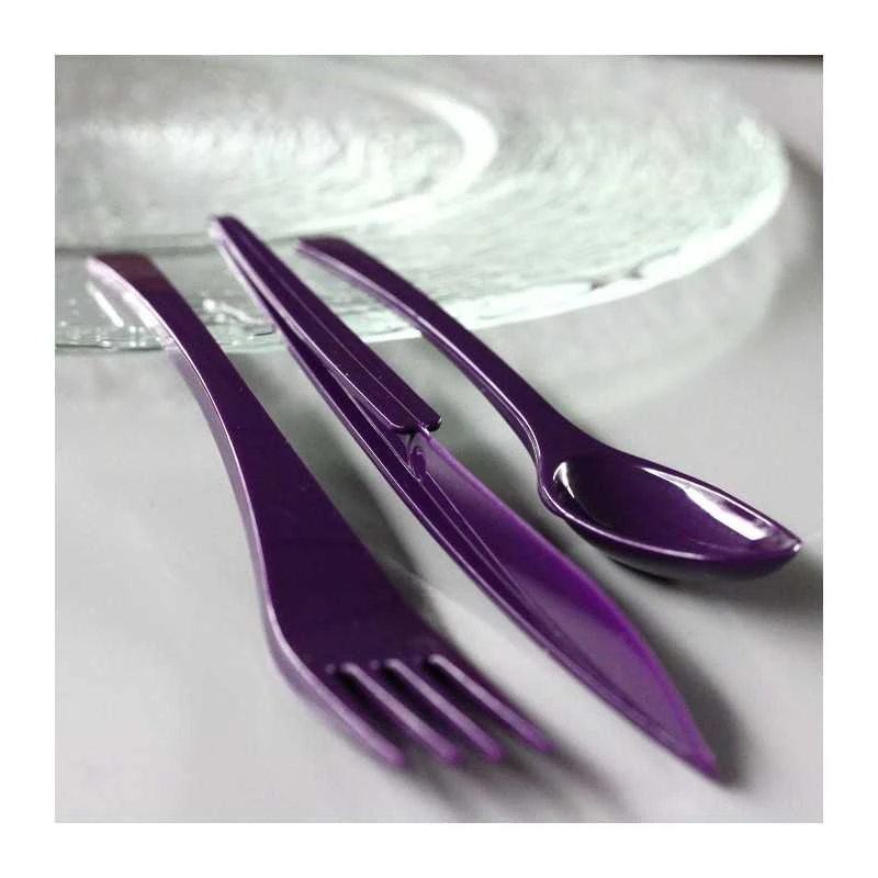 Pack 50 X 3 Couverts Aubergine 50 Personnes 5 Pack 50 X 3 Couverts Aubergine 50 Personnes – Image 3