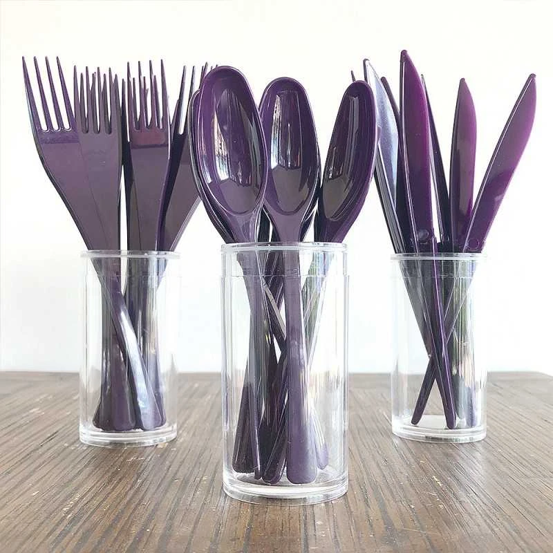 Pack 50 X 3 Couverts Aubergine 50 Personnes 3 Pack 50 X 3 Couverts Aubergine 50 Personnes