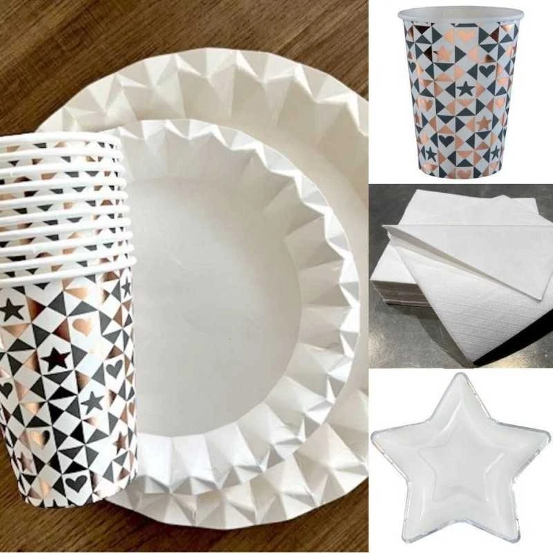 Pack 50 X 5 Assiettes Gobelets Et Serviettes 3 Pack 50 X 5 Assiettes Gobelets Et Serviettes