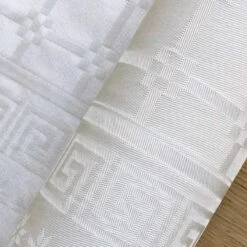 Pack 6 Nappes Blanches En Damassé 25 M -Vacances Vaisselle Magasin pack 6 nappes damasse blanches 25 metres 3