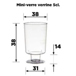Pack 100 Mini-verrines 5 Cl Sur Pied Discount -Vacances Vaisselle Magasin pack 60 mini verres verrines sur pied 20 gratuites 5