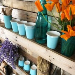 Pack 100 Gobelets Carton Bleu Pastel 21 Cl -Vacances Vaisselle Magasin pack 75 gobelets carton bleu 25 gratuits 2