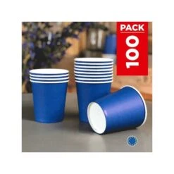 Pack 100 Gobelets Carton Bleu Marine 21 Cl