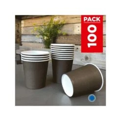 Pack 100 Gobelets Carton Chocolat 21 Cl