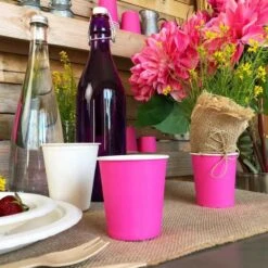 Pack 100 Gobelets Carton Fuchsia 21 Cl -Vacances Vaisselle Magasin pack 75 gobelets carton fuchsia 25 gratuits 1
