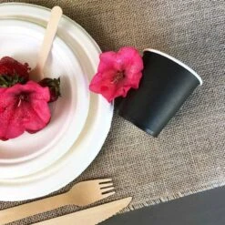 Pack 100 Gobelets Carton Noirs 21 Cl -Vacances Vaisselle Magasin pack 75 gobelets carton noir 25 gratuits 1