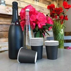 Pack 100 Gobelets Carton Noirs 21 Cl -Vacances Vaisselle Magasin pack 75 gobelets carton noir 25 gratuits 3