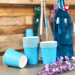 Pack 100 Gobelets Carton Turquoise 21 Cl 9 Pack 100 Gobelets Carton Turquoise 21 Cl -Vacances Vaisselle Magasin pack 75 gobelets carton turquoise 25 gratuits 2