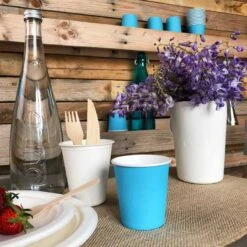 Pack 100 Gobelets Carton Turquoise 21 Cl 10 Pack 100 Gobelets Carton Turquoise 21 Cl -Vacances Vaisselle Magasin pack 75 gobelets carton turquoise 25 gratuits 3