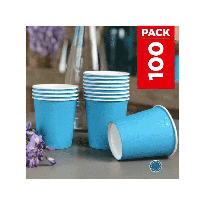 Pack 100 Gobelets Carton Turquoise 21 Cl 3 Pack 100 Gobelets Carton Turquoise 21 Cl