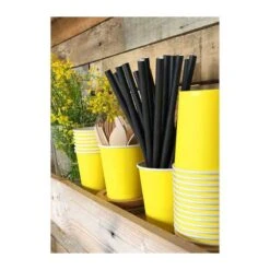 Pack 100 Gobelets En Carton Jaunes 21 Cl -Vacances Vaisselle Magasin pack 75 gobelets en carton jaunes 25 gratuits 2