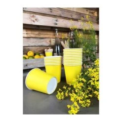 Pack 100 Gobelets En Carton Jaunes 21 Cl -Vacances Vaisselle Magasin pack 75 gobelets en carton jaunes 25 gratuits 3