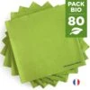 Pack 80 Serviettes Vertes 2 Pack 80 Serviettes Vertes -Vacances Vaisselle Magasin pack 80 serviettes biodegradables vertes
