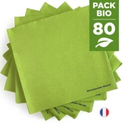 Pack 80 Serviettes Vertes