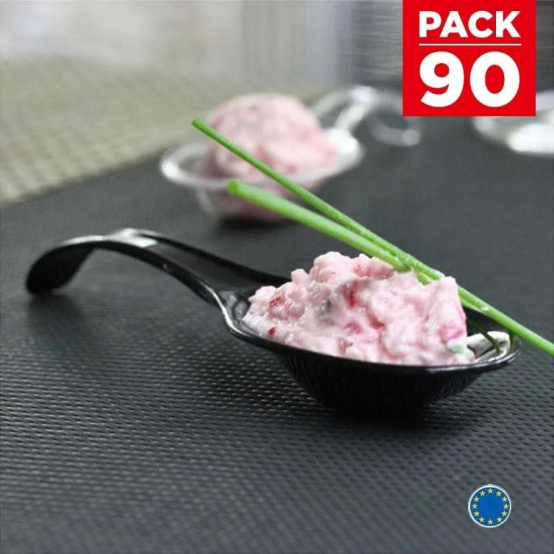 Pack 90 Cuillères Verrines Chinoises Noires 4 Pack 90 Cuillères Verrines Chinoises Noires – Image 2