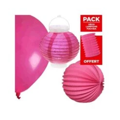 Pack Décoration De Salle Lampions Fuchsia
