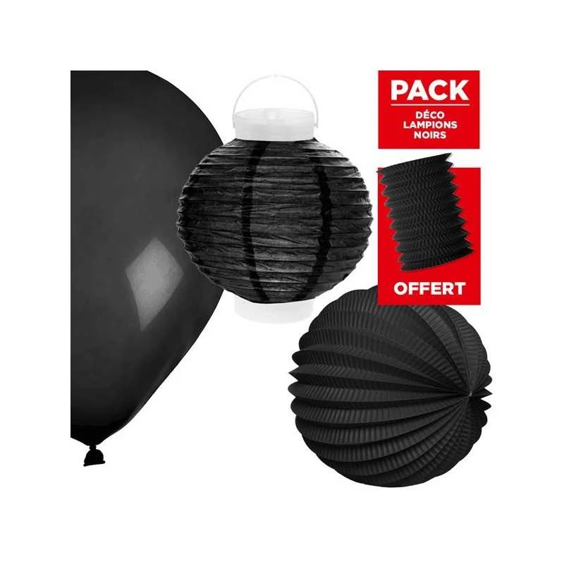 Pack Décoration De Salle Lampions Noirs 3 Pack Décoration De Salle Lampions Noirs