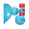 Pack Décoration De Salle Lampions Turquoise -Vacances Vaisselle Magasin pack decoration de salle lampions turquoise