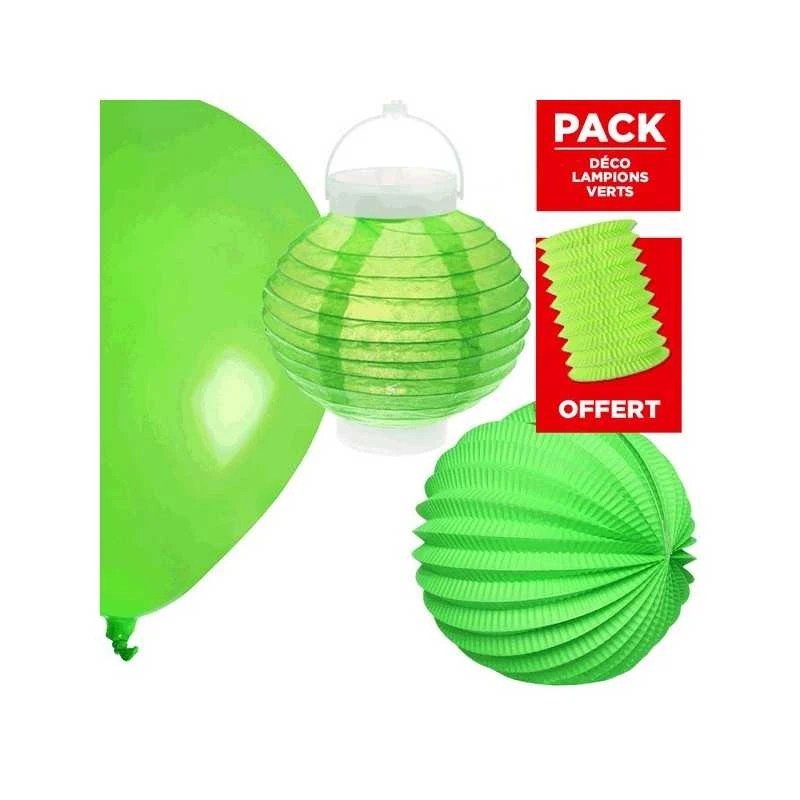Pack Décoration De Salle Lampions Verts 3 Pack Décoration De Salle Lampions Verts