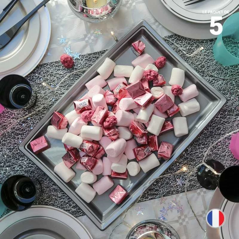 5 Plateaux Grand Modèle Gris 34,5 X 24 Cm 4 5 Plateaux Grand Modèle Gris 34,5 X 24 Cm – Image 2