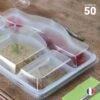 50 Plateaux Repas + Couvercles 1 50 Plateaux Repas + Couvercles -Vacances Vaisselle Magasin plateau repas et couvercle recyclable reutilisable par 50