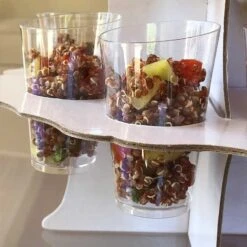 Présentoir Verrines Encarton Rigide Blanc 12 Places -Vacances Vaisselle Magasin presentoir verrines en carton rigide blanc 12 places 5