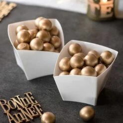 25 Verrines Incurvées Plastique Réutilisable Blanc 9 Cl