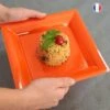 12 Assiettes Carrées Oranges 21,5 Cm -Vacances Vaisselle Magasin product 121