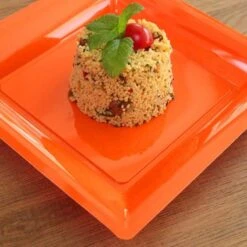 12 Assiettes Carrées Oranges 21,5 Cm -Vacances Vaisselle Magasin product 122