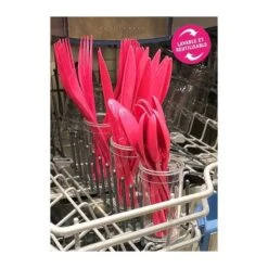 100 Petites Cuillères Luxe Fuchsia Recyclables Réutilisables -Vacances Vaisselle Magasin product 141
