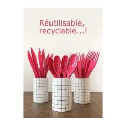 100 Petites Cuillères Luxe Fuchsia Recyclables Réutilisables -Vacances Vaisselle Magasin product 142