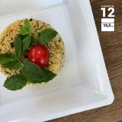 12 Assiettes Carrées Blanches 21,5 Cm -Vacances Vaisselle Magasin product 172