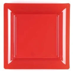 12 Assiettes Carrées Rouges 21,5 Cm -Vacances Vaisselle Magasin product 176
