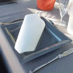 12 Assiettes Carrées Gris Ardoise 21,5 Cm -Vacances Vaisselle Magasin product 186