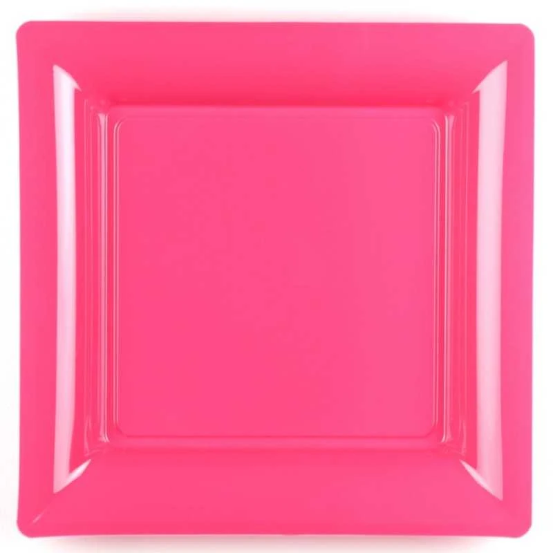 12 Assiettes Carrées Fuchsia 21,5 Cm 6 12 Assiettes Carrées Fuchsia 21,5 Cm – Image 4