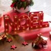 Lettres Noël Lumineuses Rouge Et Or 33,5 Cm