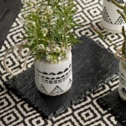 10 Plateaux Façon Ardoise En Plastique Noir 22 X 14 Cm -Vacances Vaisselle Magasin product 202