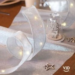 Ruban De Table Lumineux Argenté 1,5 Mètre