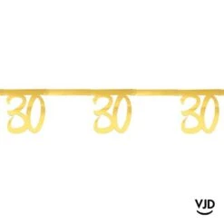 Banderole 250 Cm âge Effet Métal Or 30 Ans