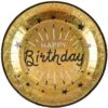 10 Assiettes Carton Rondes Birthday étincelant Or Irisé -Vacances Vaisselle Magasin product 226