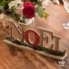 Lettres Noël Traditionnel En Bois Métallisé Rouge 31 Cm