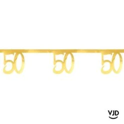 Banderole 250 Cm âge Effet Métal Or 50 Ans