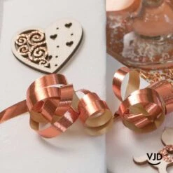 Bolduc De Fêtes, Métal Uni Rose Gold , 250 M -Vacances Vaisselle Magasin product 235