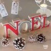 Décoration Lettres Noël Rouge Sur Socle 28,5 Cm En Bois -Vacances Vaisselle Magasin product 253