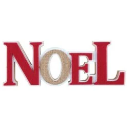 Décoration Lettres Noël Rouge Sur Socle 28,5 Cm En Bois -Vacances Vaisselle Magasin product 254