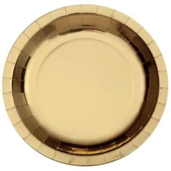 10 Assiettes Rondes Or Brillante 26 Cm -Vacances Vaisselle Magasin product 256