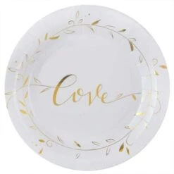 10 Assiettes Just Married Or Ø 22,5 Cm