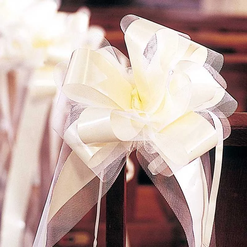 Noeud Automatique En Tulle Pans Longs Ivoire 4 Noeud Automatique En Tulle Pans Longs Ivoire – Image 2