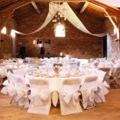 10 Housses De Chaise Avec Noeud En Intissé Blanches -Vacances Vaisselle Magasin product 296